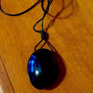 Big blue polished amber from Dominican Republic